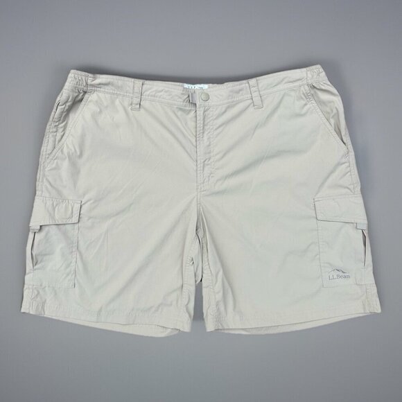 L.L. Bean Other - LL Bean Tropicwear 9" Cargo Shorts Men’s XXL Khaki Elastic Comfort Waist 512822